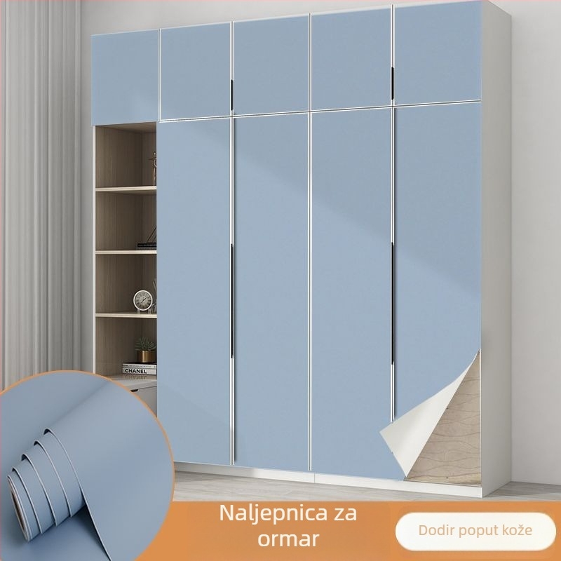 Visokokvalitetne samoljepljive naljepnice za vrata garderobe, vodootporan film za promjenu boje, bijela tapeta