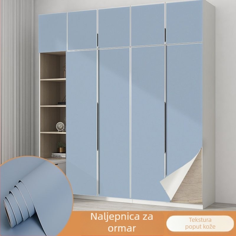 Visokokvalitetne samoljepljive naljepnice za vrata garderobe, vodootporan film za promjenu boje, bijela tapeta