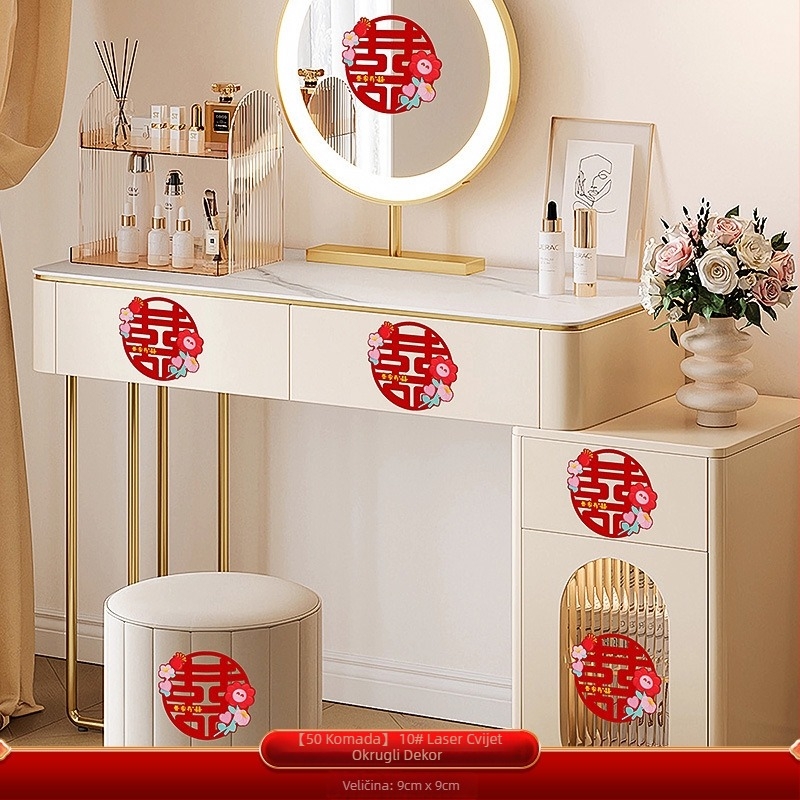 Naljepnice s riječima sreće za svadbenu dekoraciju u spavaćoj sobi na ormaru i toaletnom stolu | samoljepljive, brand Trip, bez uvoza