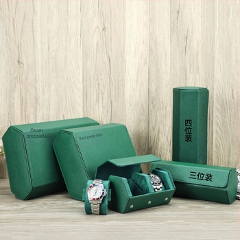 Kutija za pohranu mehaničkih satova od goveđe kože s križnim uzorkom, šest pretinaca, prijenosna, prava koža