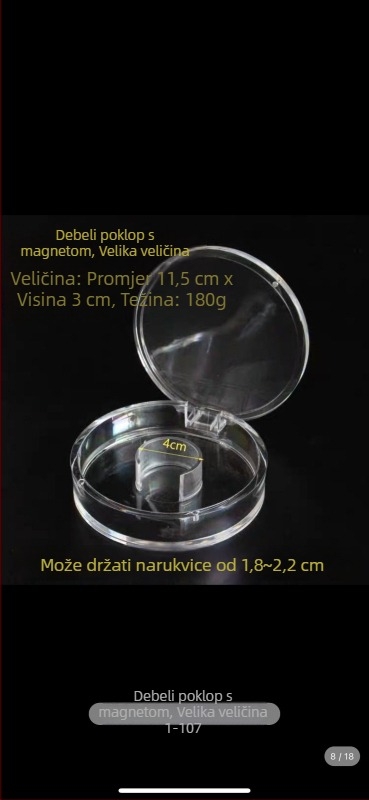 Prozirna akrilna kutija za prikaz agarwood kuglica, materijal: PC, razina pakiranja: prodajno/terminalno pakiranje, tip pakiranja: vrećica za pakiranje, namjena: pakiranje narukvica