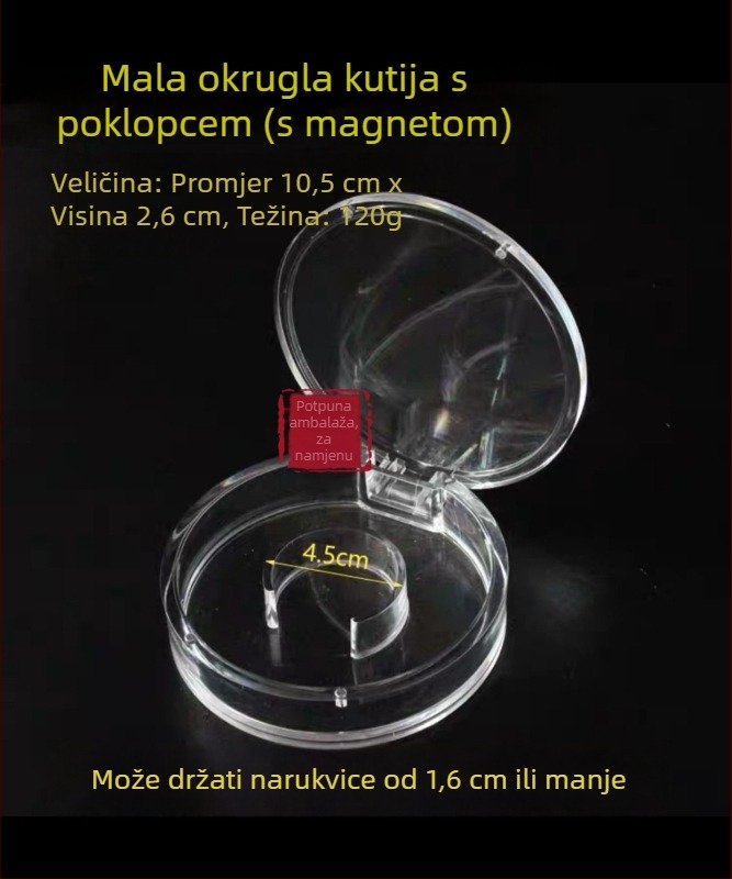 Prozirna akrilna kutija za prikaz agarwood kuglica, materijal: PC, razina pakiranja: prodajno/terminalno pakiranje, tip pakiranja: vrećica za pakiranje, namjena: pakiranje narukvica