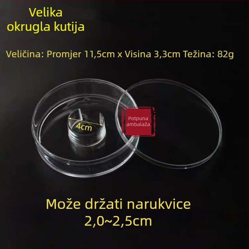 Prozirna akrilna kutija za prikaz agarwood kuglica, materijal: PC, razina pakiranja: prodajno/terminalno pakiranje, tip pakiranja: vrećica za pakiranje, namjena: pakiranje narukvica