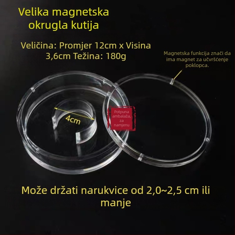 Prozirna akrilna kutija za prikaz agarwood kuglica, materijal: PC, razina pakiranja: prodajno/terminalno pakiranje, tip pakiranja: vrećica za pakiranje, namjena: pakiranje narukvica
