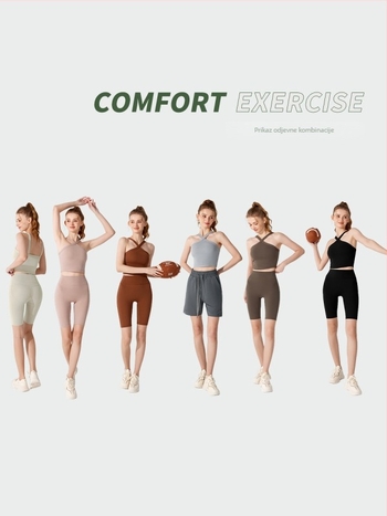 Ženski sportski halter top s jastučićem za dojke i atraktivnim leđima, za jogu — Materijal: Nude Nylon Lycra; Glavni materijal: Nylon; Podstava: Spandex; Vrsta košarice: Puni; Oblik košarice: Srednji; Trake ramena: Fiksne dvostruke