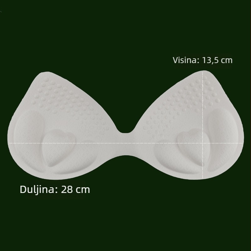 Ugrađena umetnuta jastučić za grudnjak u obliku kapljice vode, od spužve, lateksa i pamuka, ultratanka verzija