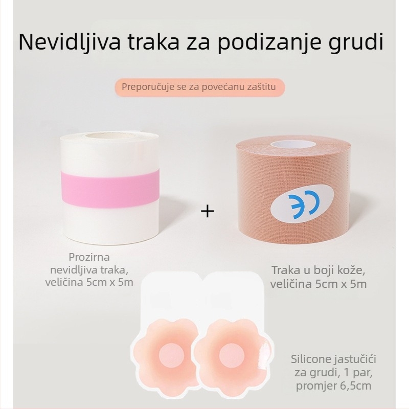 Silikonske naljepnice za dojke – ultra tanke, nevidljive, prozračne, s cvjetnim oblikom bradavice, oblikujuća traka