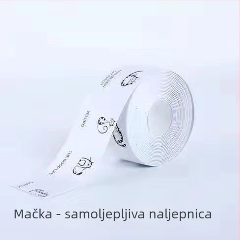 PVC samoljepljiva vodonepropusna traka za rubove – kuhinja i kupaonica, moderan minimalistički stil, za razmake oko plinske ploče, sudopera i WC-a