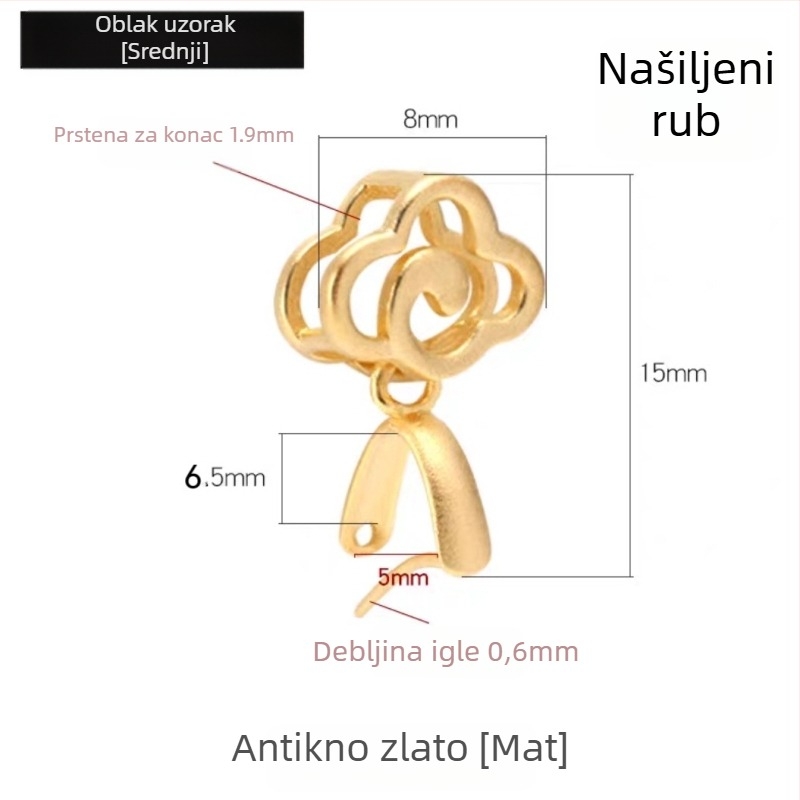 Spona za nakit - bakrena, elektroplatirana, s totemskim uzorkom, novi kineski stil