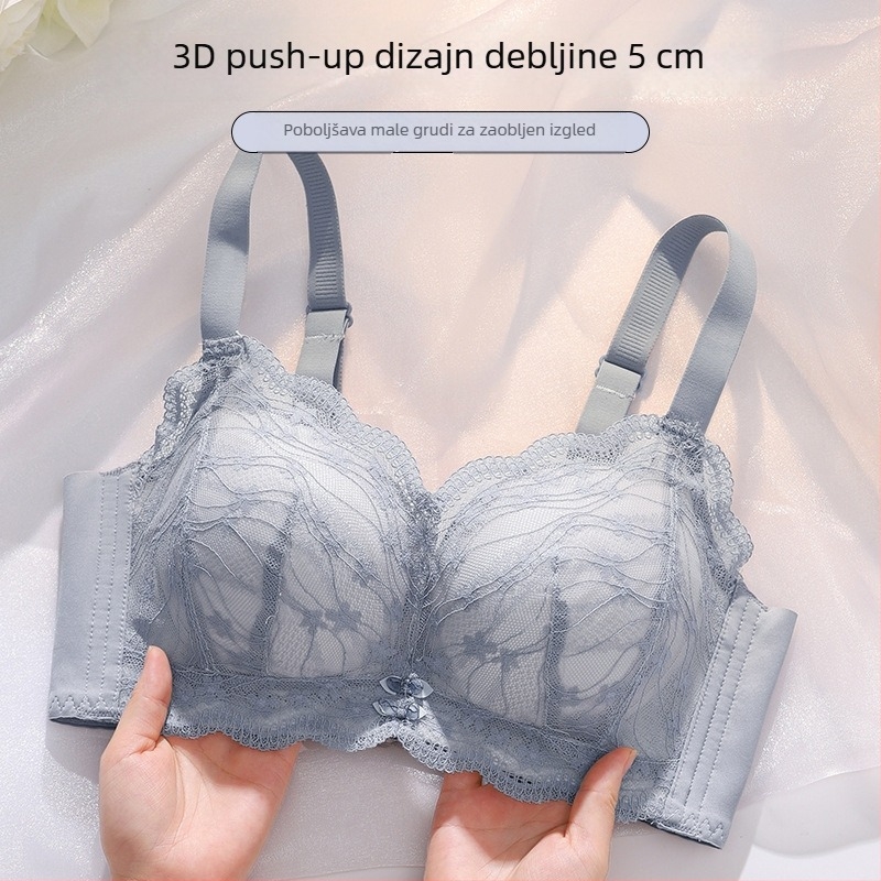 Push-up grudnjak za male grudi, s 5 cm debelim jastučićem, bez metalnih žica, podesiv, oblikujući