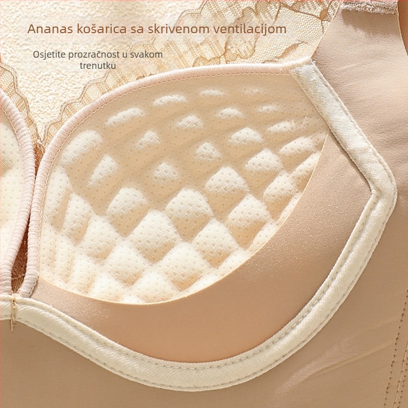 Bežični čipkasti grudnjak za male grudi, push-up i podizanje, podesiva 3/4 košarica