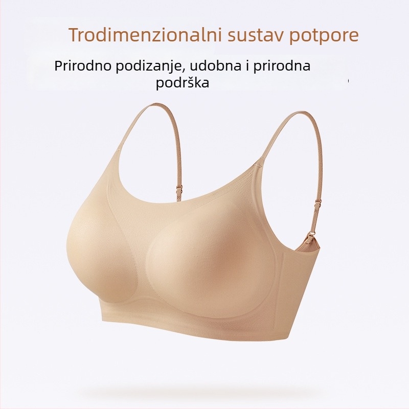 Bešavna nevidljiva grudnjica od najlona, košarice od spužve, čipkaste podesive naramenice, stražnje kopčanje u jedan red, udoban oblik