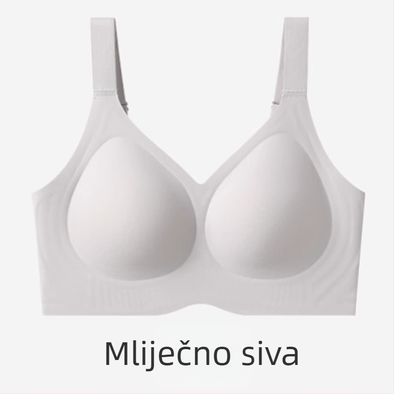 Plus-size bešavni bežični push-up grudnjak s bočnom podrškom, bez žice, nevidljiv ispod odjeće