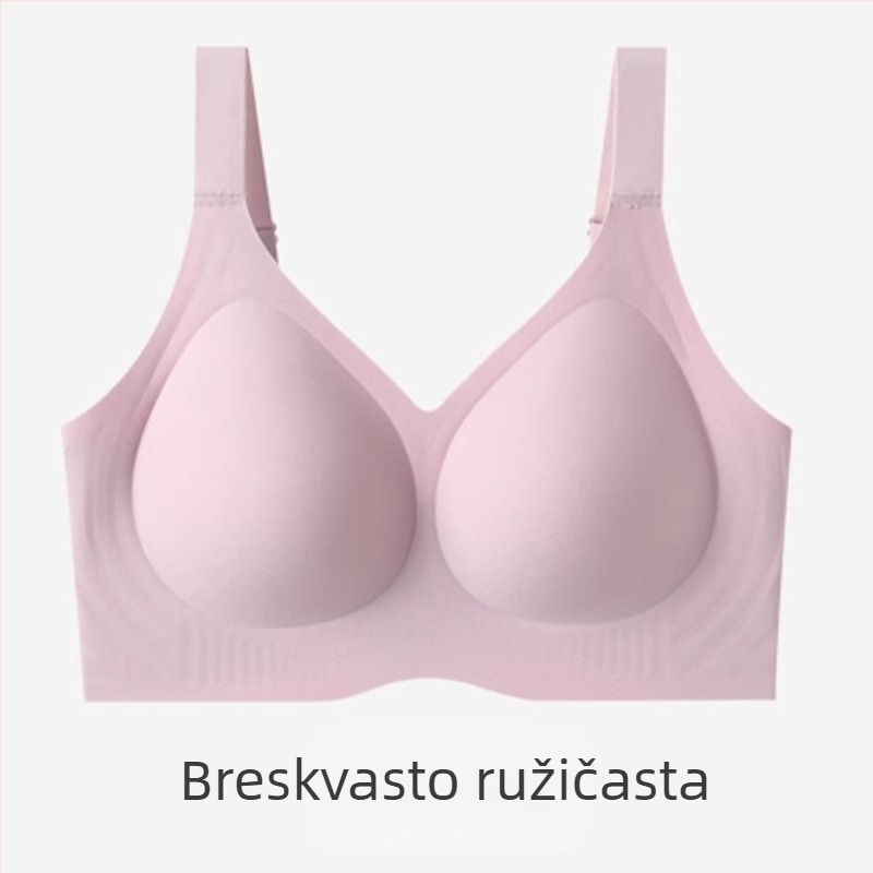 Plus-size bešavni bežični push-up grudnjak s bočnom podrškom, bez žice, nevidljiv ispod odjeće