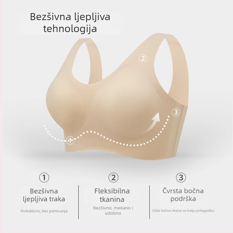 Bešavni bežični grudnjak bez naramenica, s push-up učinkom, s integriranim košaricama