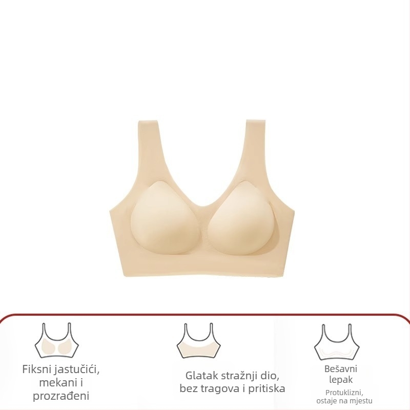 Bešavni bežični grudnjak bez naramenica, s push-up učinkom, s integriranim košaricama