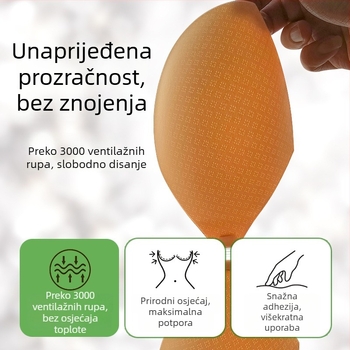 Silikonski patch za podizanje dojki, tanak i prozračan, romboidni oblik bradavice, nevidljiva jastučica u grudnjaku za vjenčanje