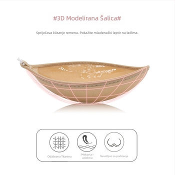 Jednodjelne bez naramenica silikon naljepnica za grudi, bez leđa, sjajan nevidljivi grudnjak, 1/2 šalica, tanak oblikovani šalica