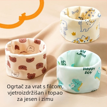 Dječji pamučni šal za jesen/zimu, karikaturni uzorak, ravno pletenje, topao