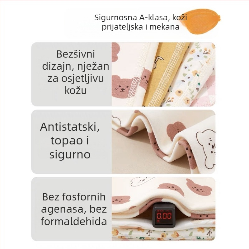 Dječji pamučni šal za jesen/zimu, karikaturni uzorak, ravno pletenje, topao