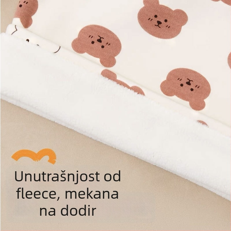 Dječji pamučni šal za jesen/zimu, karikaturni uzorak, ravno pletenje, topao