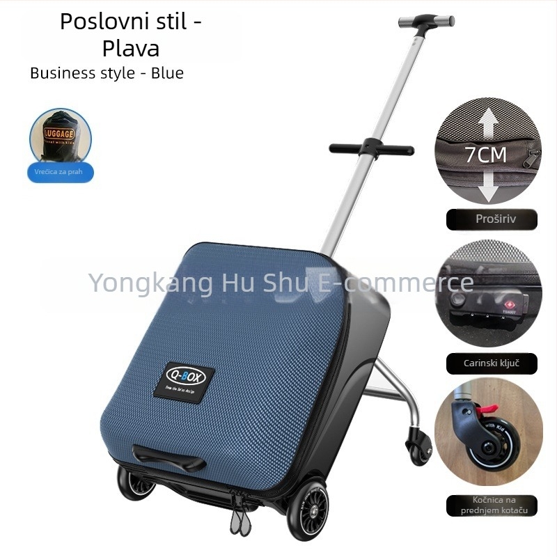 QBOX dječji prtljag za sjedenje na putovanju – otvaranje na zip, TSA kombinacijski lokot, PC materijal, univerzalni kotačići, 4,5 kg