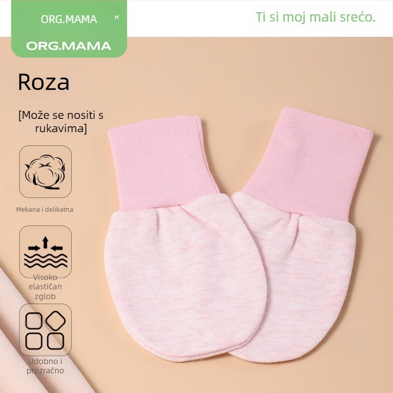 Pamukaste bebine rukavice za zaštitu lica od ogrebotina, unisex, za novorođenčad, zimu, proljeće i jesen