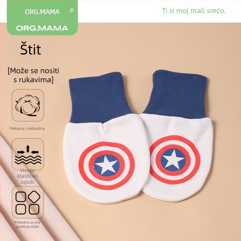 Pamukaste bebine rukavice za zaštitu lica od ogrebotina, unisex, za novorođenčad, zimu, proljeće i jesen