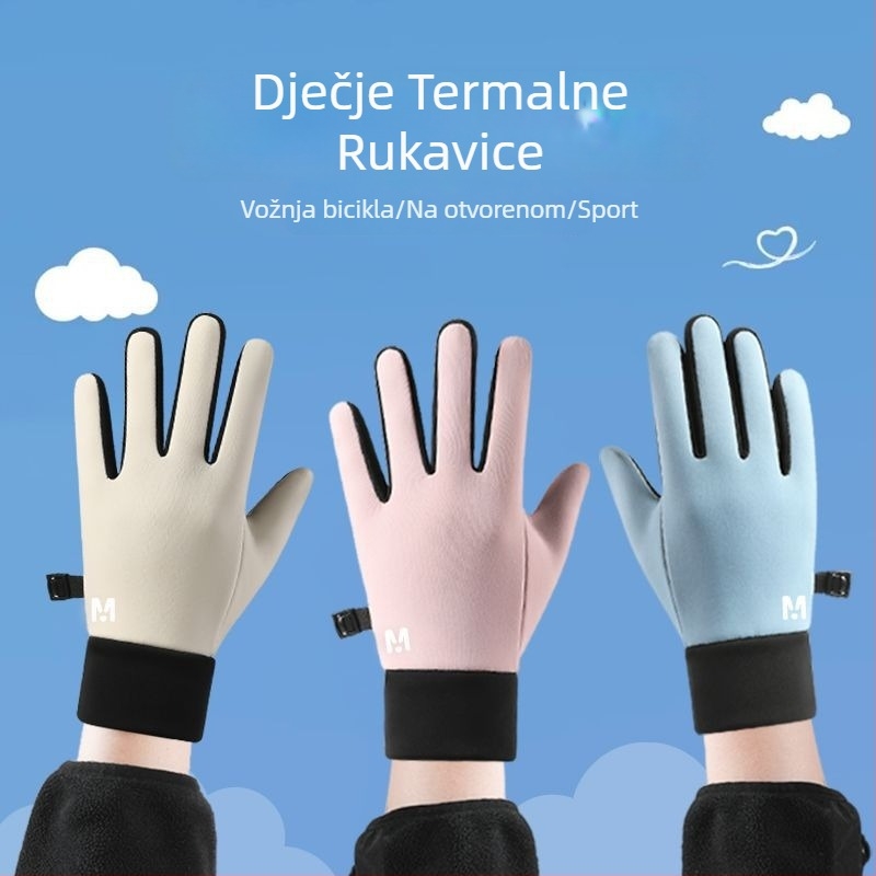 Dječje rukavice za biciklizam: tople tkanine, vodootporne, protuklizne, kompatibilne s dodirnim zaslonom, za uzrast 4–14 godina