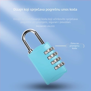 Mehanička brava s parolom za ormariće i prtljagu – cinkovita legura, debljina šipke 3.7 mm, razmak šipke 11 mm, model yx-kkmms, moderni minimalistički stil