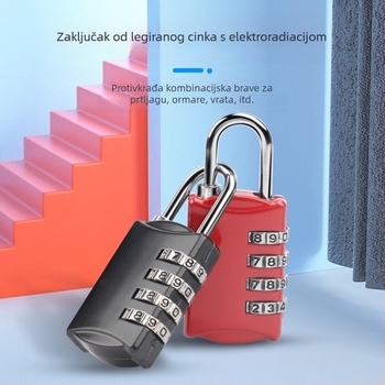 Mehanička brava s parolom za ormariće i prtljagu – cinkovita legura, debljina šipke 3.7 mm, razmak šipke 11 mm, model yx-kkmms, moderni minimalistički stil