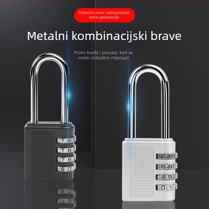 Mehanička brava s parolom za ormariće i prtljagu – cinkovita legura, debljina šipke 3.7 mm, razmak šipke 11 mm, model yx-kkmms, moderni minimalistički stil
