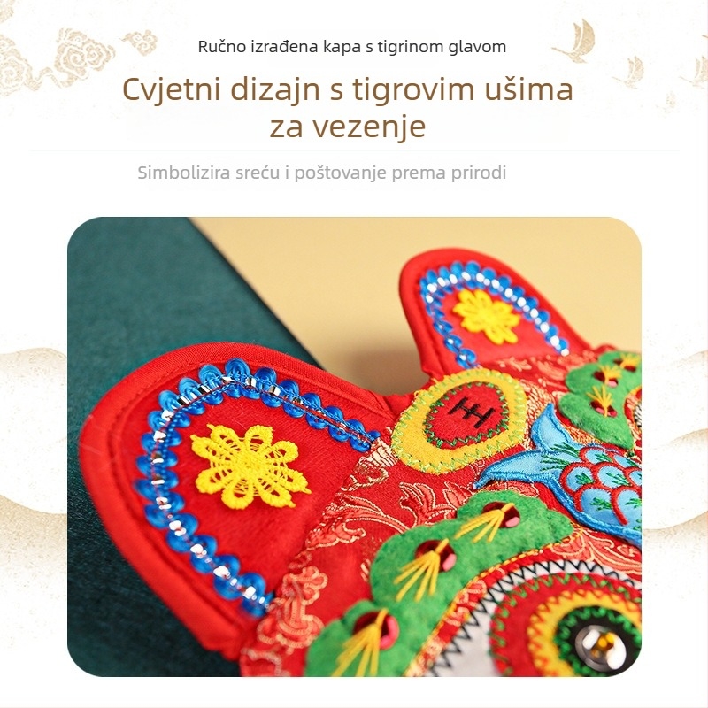 Dječja kapa s tigrovom glavom, šivana na brokatu, kupolasti vrh, otporna na vjetar, za fotografiranje, za djecu do 6 godina