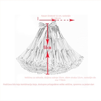 Mengtu odrasla tutu suknja s šesterokutnom mrežom, bez kostiju, podstava, jesen 2021
