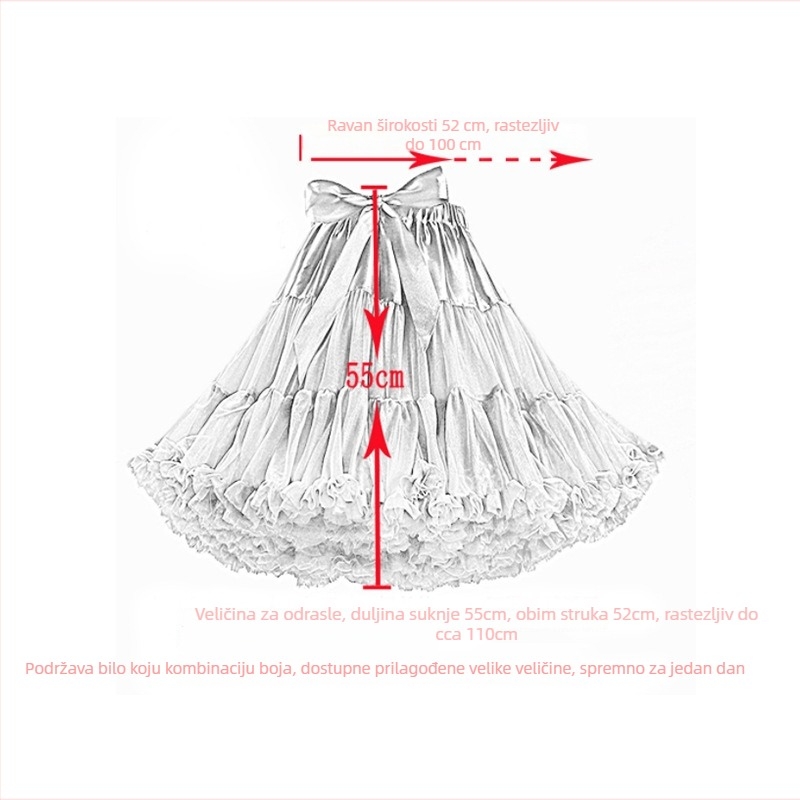 Mengtu odrasla tutu suknja s šesterokutnom mrežom, bez kostiju, podstava, jesen 2021