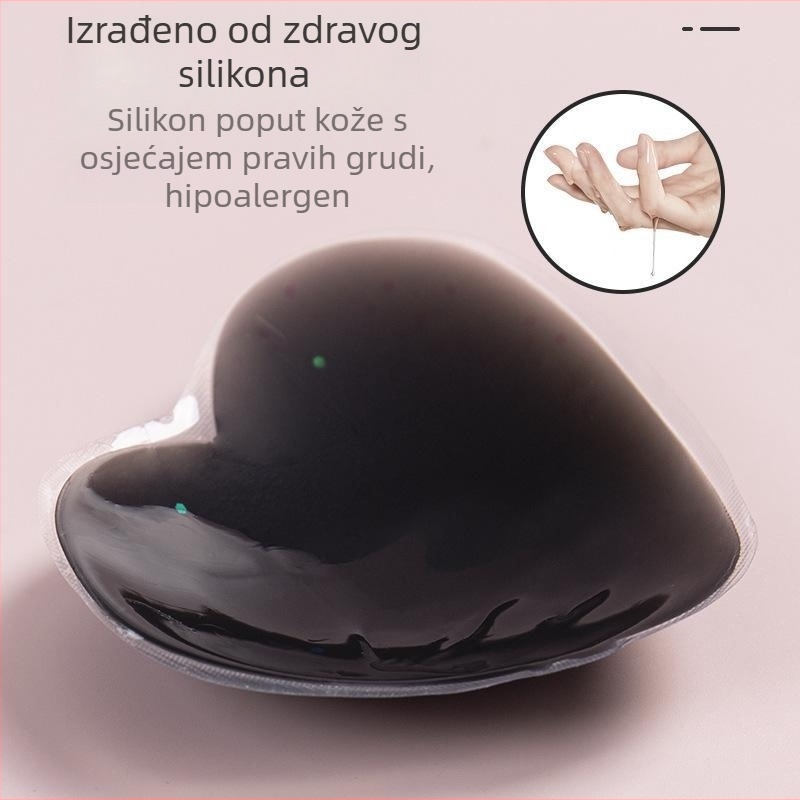 Silikonske naljepnice za bradavice u obliku srca, tanke, jednofarebne, sexy grudne pločice