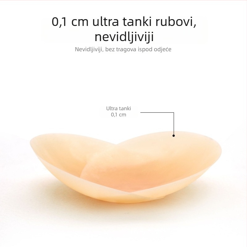 Silikonska samoljepljiva pločica za grudi, jednofarbna, tanka, nevidljiva, bez tragova, kružnog oblika, sjajna