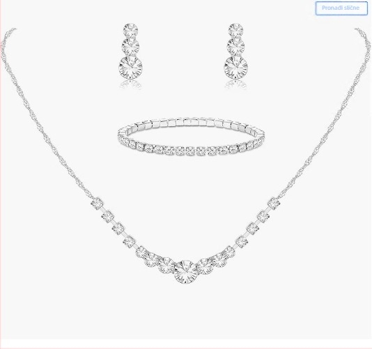 Set nakita s rhinestones: naušnice, ogrlica i narukvica; geometrijski lagani luksuzni stil; uzorak zvijezda/sunca i mjeseca, oblaci i svemir
