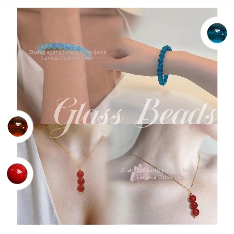 DIY dodaci za nakit Set staklenih perli Premaz glazura Jednostavan uzorak Prirodni stil Jesen 2023