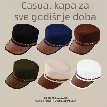 Ploška kapa unisex od pamuka twill s vezenjem i širokim obodom
