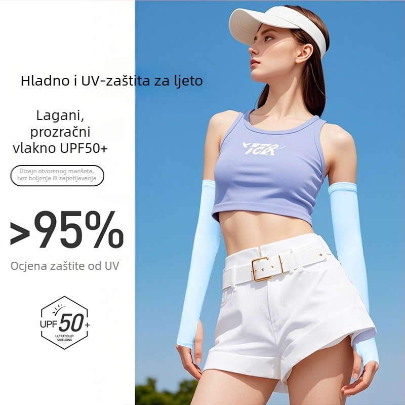 Ženski rukav zaštita od sunca od najlona – rukav za podlakticu s UV zaštitom, 81–95% glavnog materijala, sportski minimalistički stil, ljeto 2025
