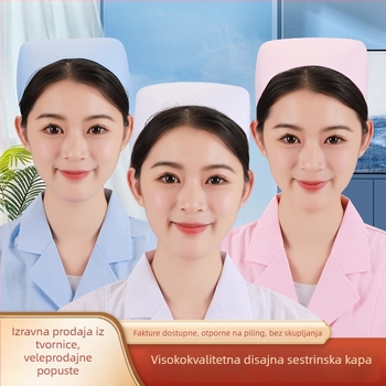 Kapa medicinske sestre - poliester; monohromatski uzorak; jednostavna tkanina; mat završna obrada; za sva godišnja doba