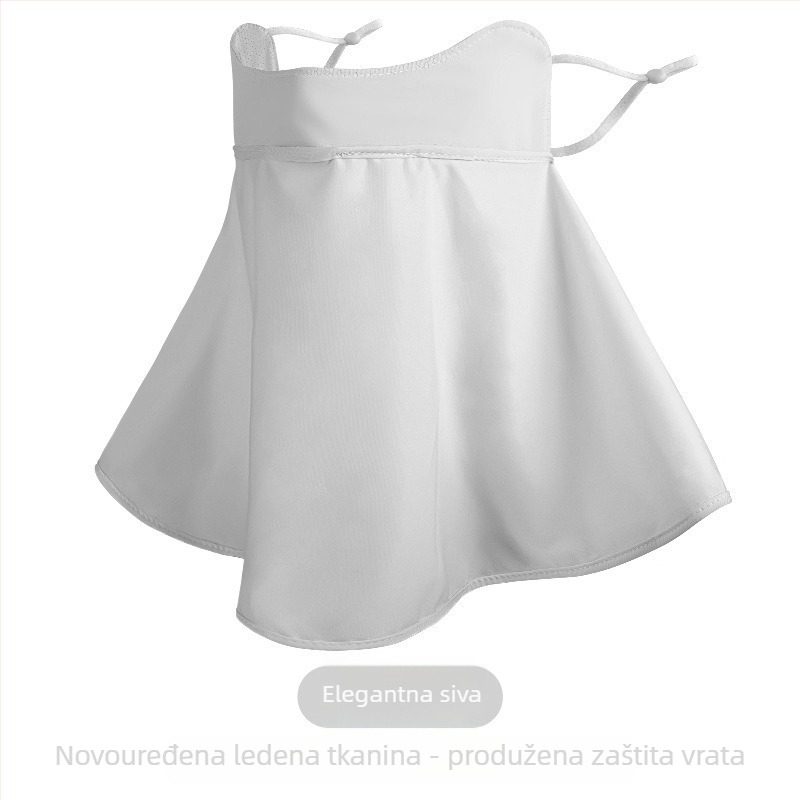 Maska za zaštitu od sunca s dugim licem i zaštitom vrata za vožnju na otvorenom, ice silk tkanina, polyester 81–95%, nylon ≤10%, prozračna, zaštita od sunca, prašina