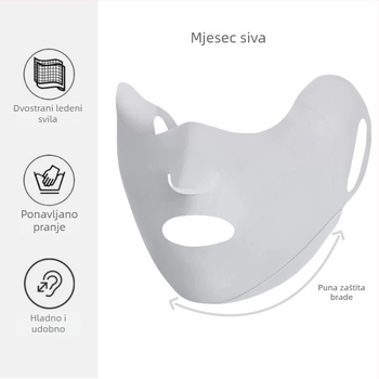 Maska od Ice Silk za zaštitu od sunca, s ušnim kopčama, unisex, jednobojni uzorak