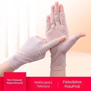 Ženske rukavice s pola prsta za vanjsku upotrebu, model 7039, pamučna tkanina 51–60%.