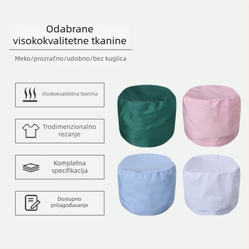 Medicinska kapa unisex za liječnike i medicinske sestre, kupolasti vrh, kratak rub, pamukasta pletena tkanina, tie-dye završna obrada