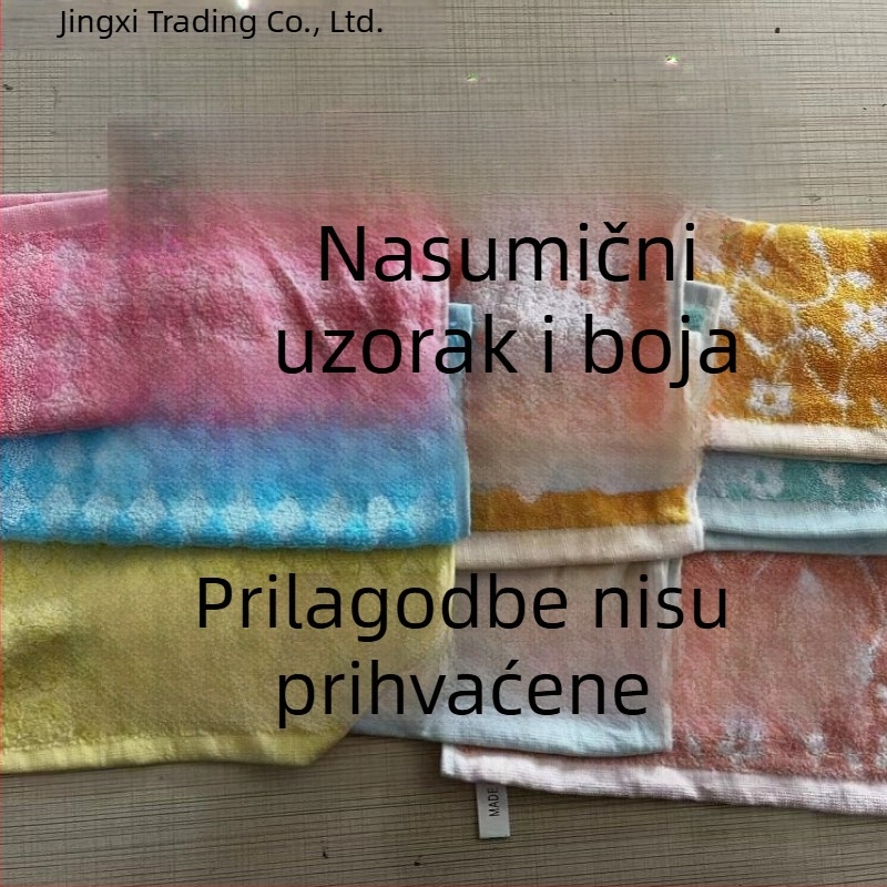 Pamukov kvadratni ručnik s petljom za vješanje, upijajući ručnik za lice i ruke za djecu i odrasle, pogodan za bebe, vrtić i kućnu uporabu.