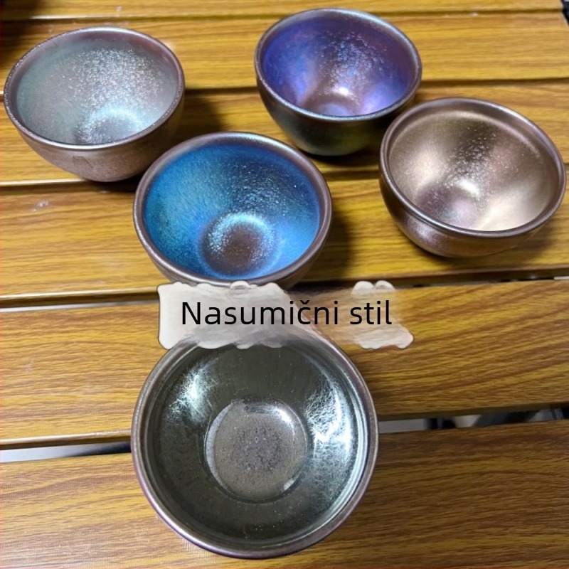 Set čajnih šalice Jianzhan za dvoje s pod-glaziranim površinskim slojem, kutija za poklon, prilagodljivo, moderni minimalistički stil