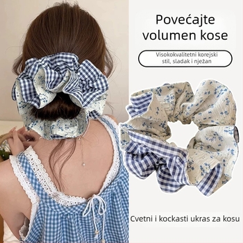 Gumica za kosu scrunchie s dvostrukim dizajnom, tkanina, ručna izrada, korejski stil, visoka elastičnost, Diqian 440