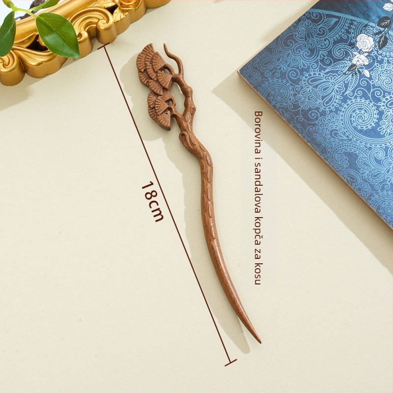 Drvena spona za kosu, drevni kineski stil, dodatak za kosu, podrijetlo: Jinhua Dongyang, jesen 2024